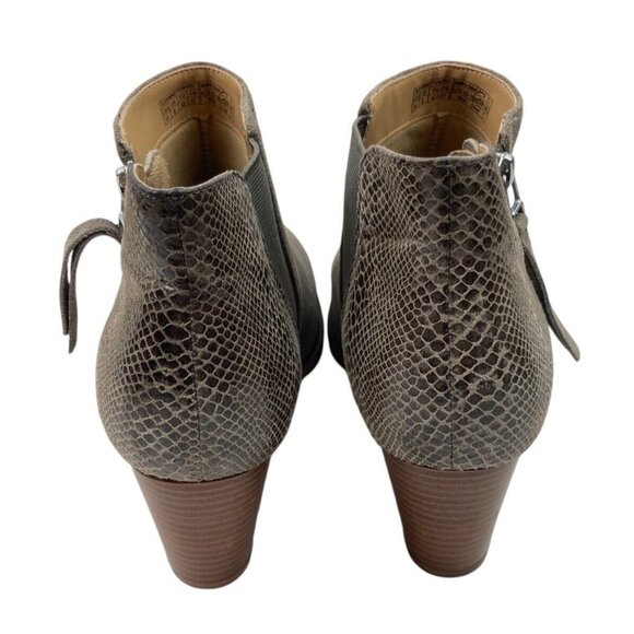 *Vionic Anne Ankle Boots Womens Size 10W Gray Suede Leather Snake Ortho Comfort - Picture 7 of 11